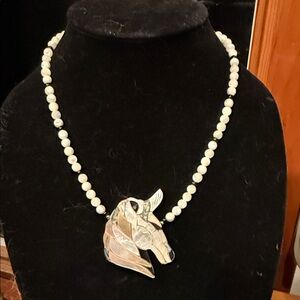 Lee Sands Horse inlay Pendant Necklace